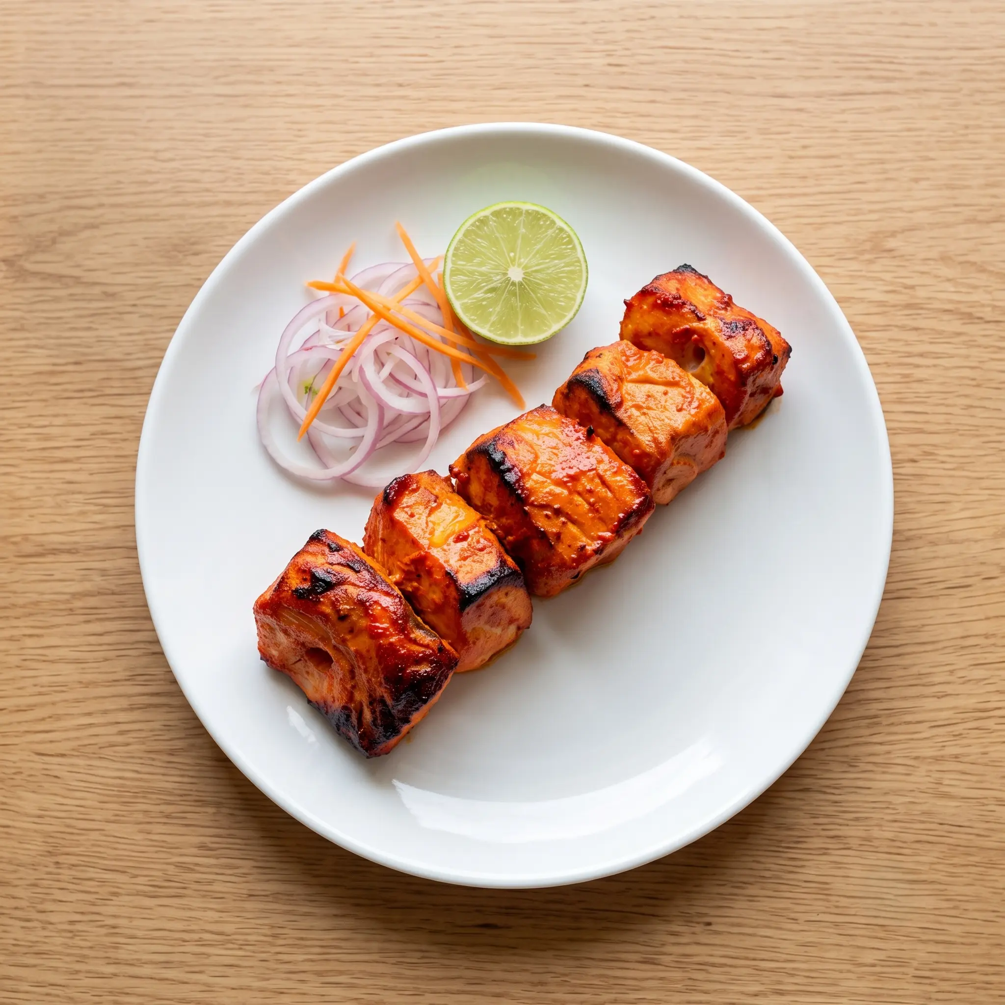 Achari Fish Tikka - Tandoor-grilled halibut at Rockfort Authentic Chettinadu & Indian Cuisine Calgary
